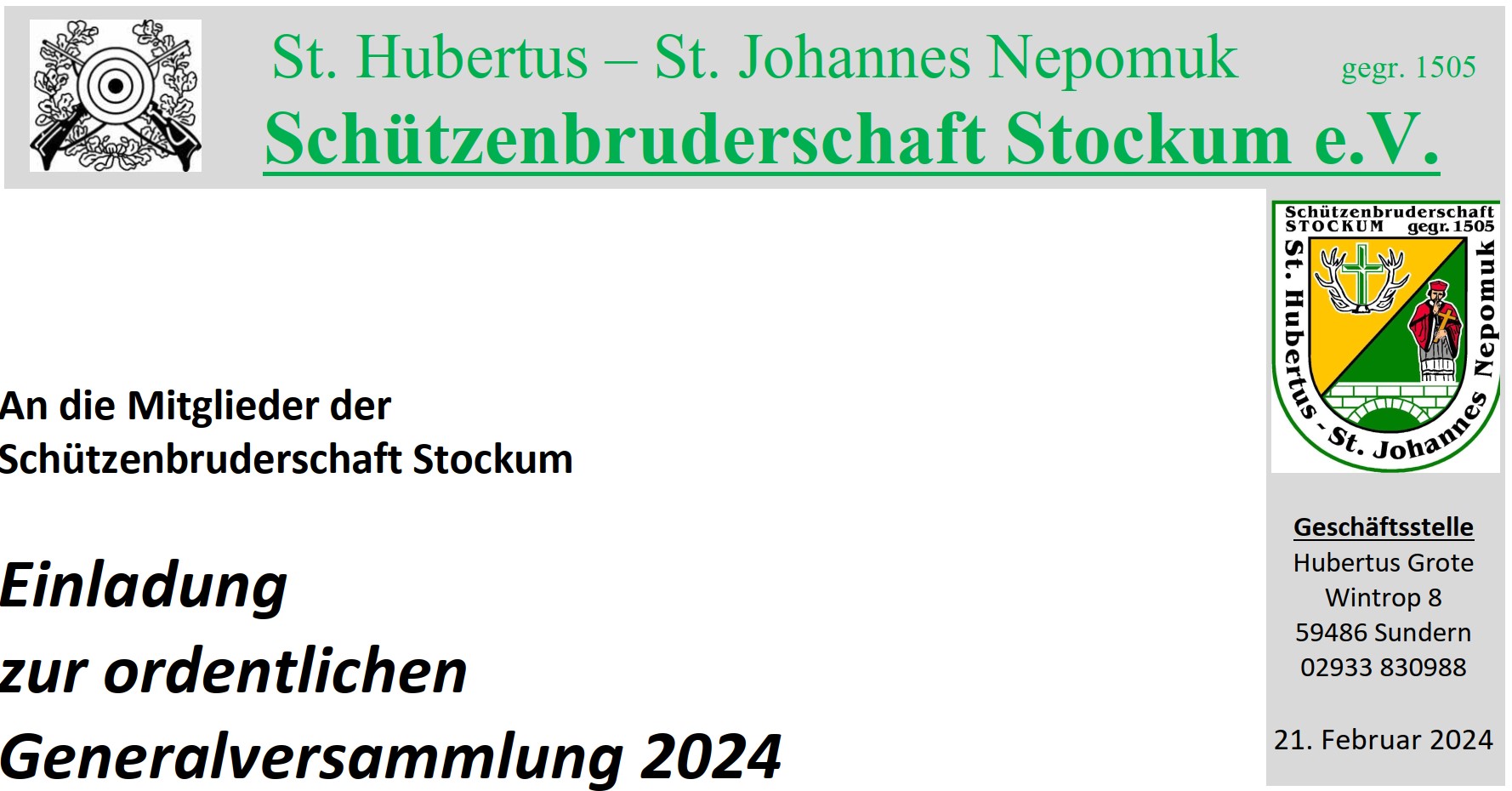 Read more about the article Einladung zur Generalversammlung 2024