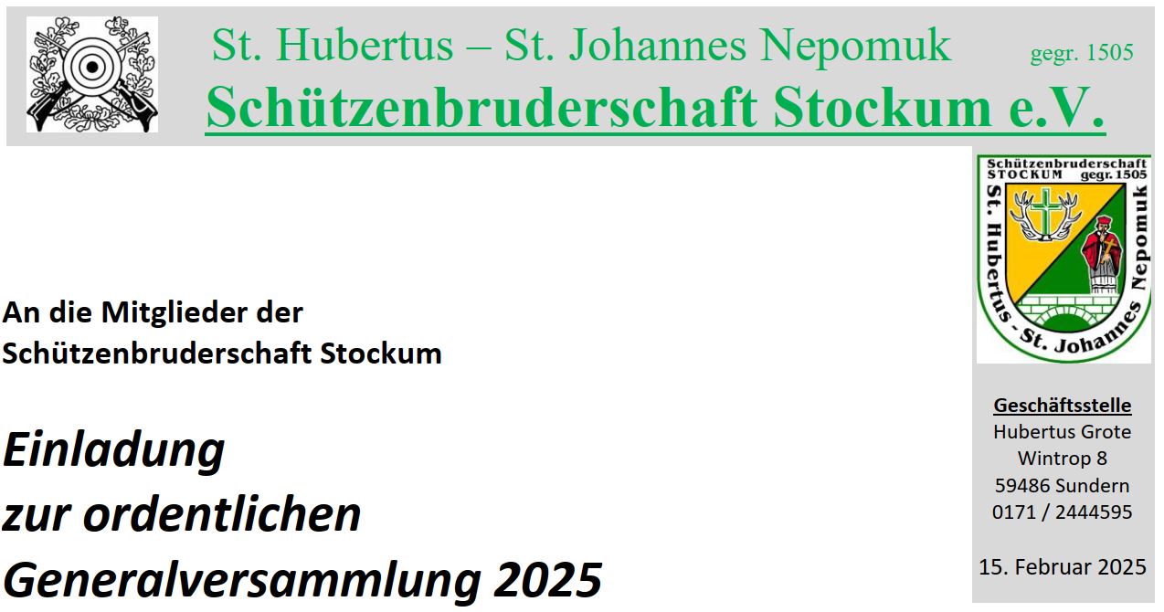Mehr über den Artikel erfahren Einladung zur Generalversammlung 2025